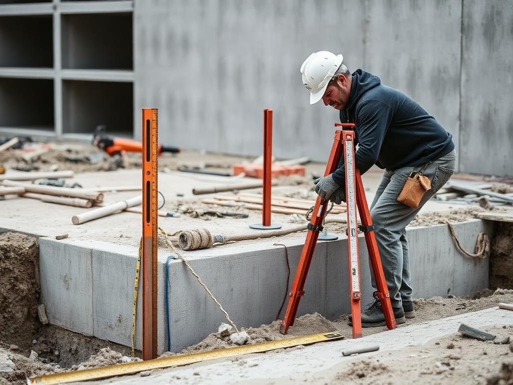 Replanteo de ejes y niveles en obra
